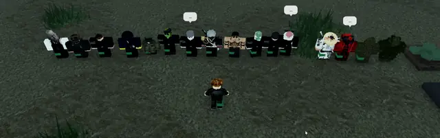 Members lined up for a training.